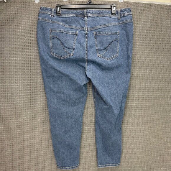 Lane Bryant Denim - Lane Bryant Genius Fit Womens Size 22P Blue Skinny Jeans Stretch Denim